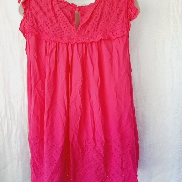 TORRID pink eyelet ruffle sleeve sz 0X summer blouse - Picture 3 of 5